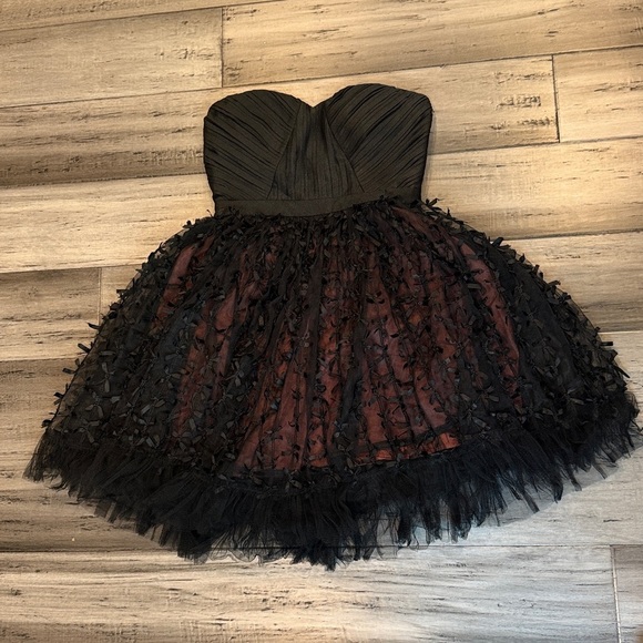 NWOT, Minuet Petite Black and Pink Textured Dress - Picture 11 of 13